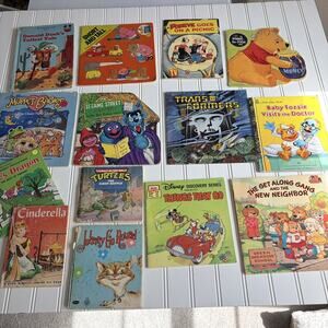 Vintage Children’s Book Lot Disney Golden Books Sesame Street Muppets TMNT 80 90